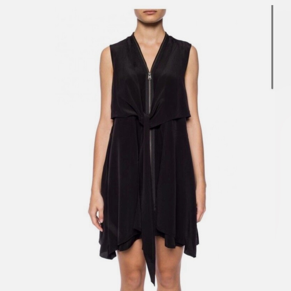 Allsaints Jayda Zip-Front Silk Dress